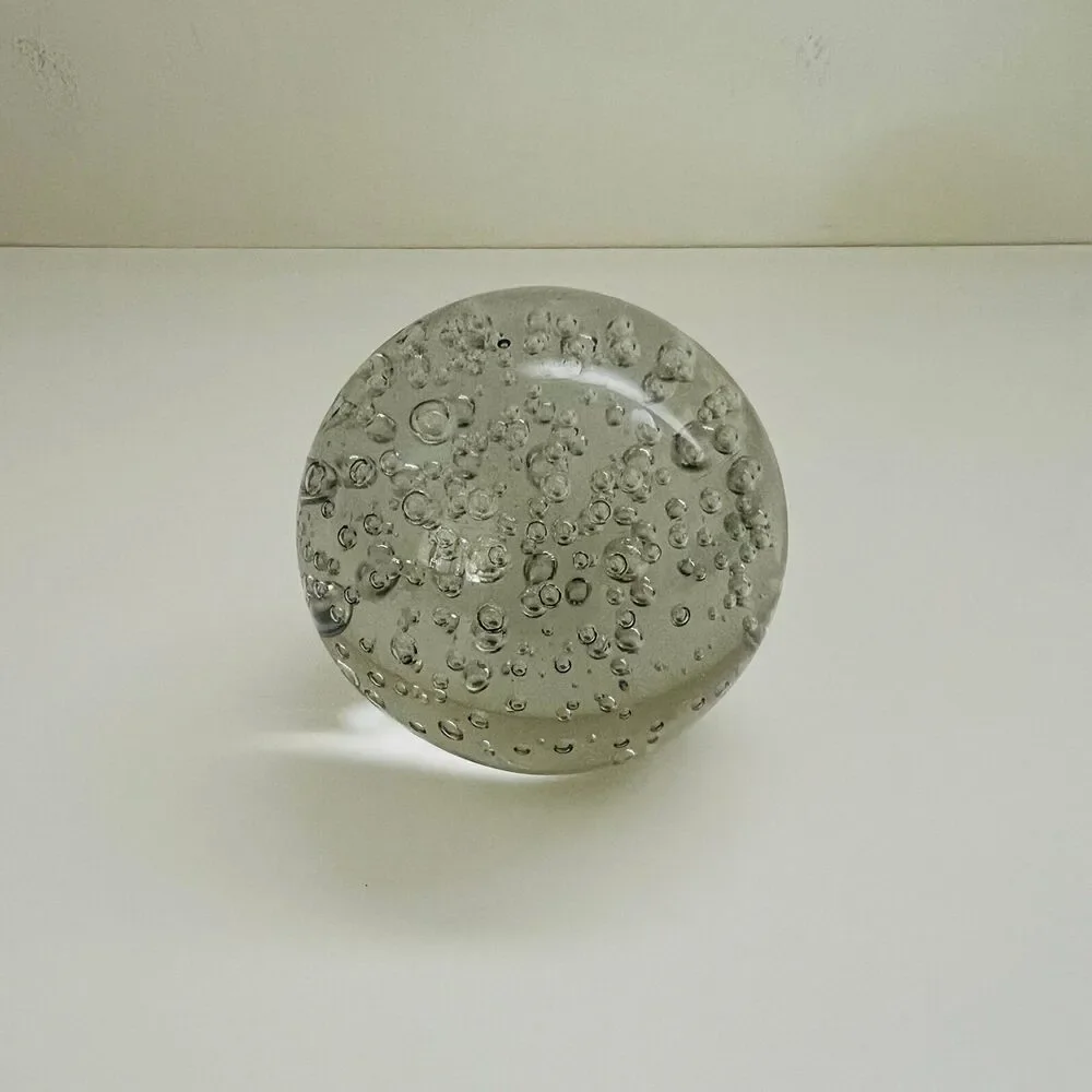 IKEA MAKTA Clear Glass Sphere Controlled Ball Bubble Paperweight